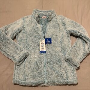 32 Degrees Girls Light Blue Plush Puffer Jacket
